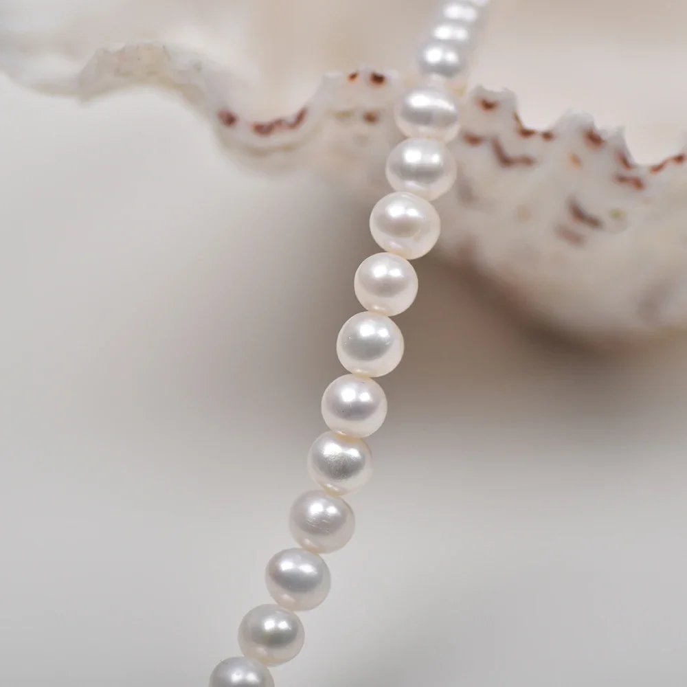 Hot Sale 5A 6-7mm White Round Natural Freshwater Pearl Loose Beads Bulk Parts For Female DIY Necklace Bracelet Craft Supplies