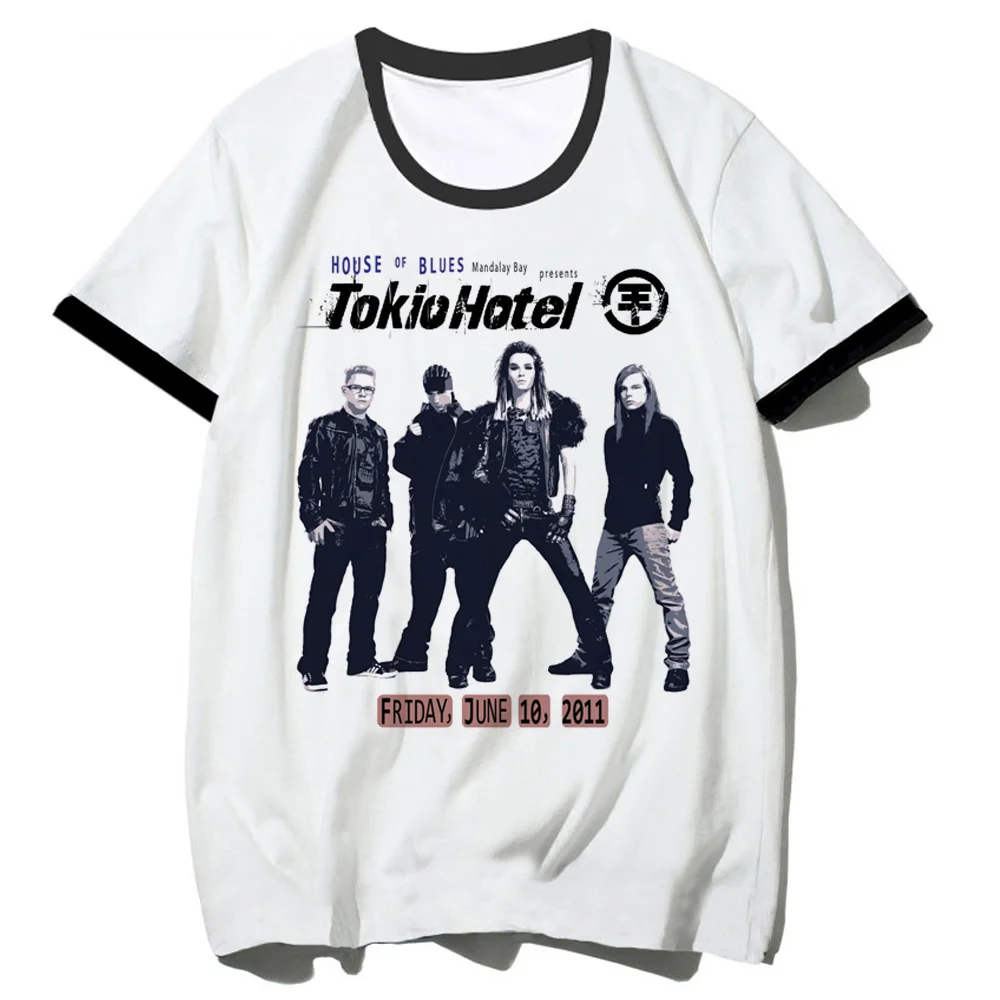 Tokio Hotel girl Grunge Classic Comfortable Y2k Psychedelic Gothic t shirt korean clothes 2000s Retro streetwear 2000s kawaii