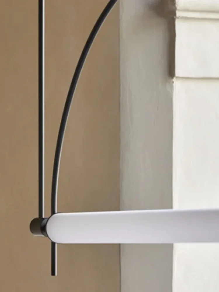 Lampe suspendue en forme d'arc, lumière LED, lampe de restaurant minimaliste, lampes artistiques simples de designer, éclairage pour salle à manger, bar, comptoir d'îlot