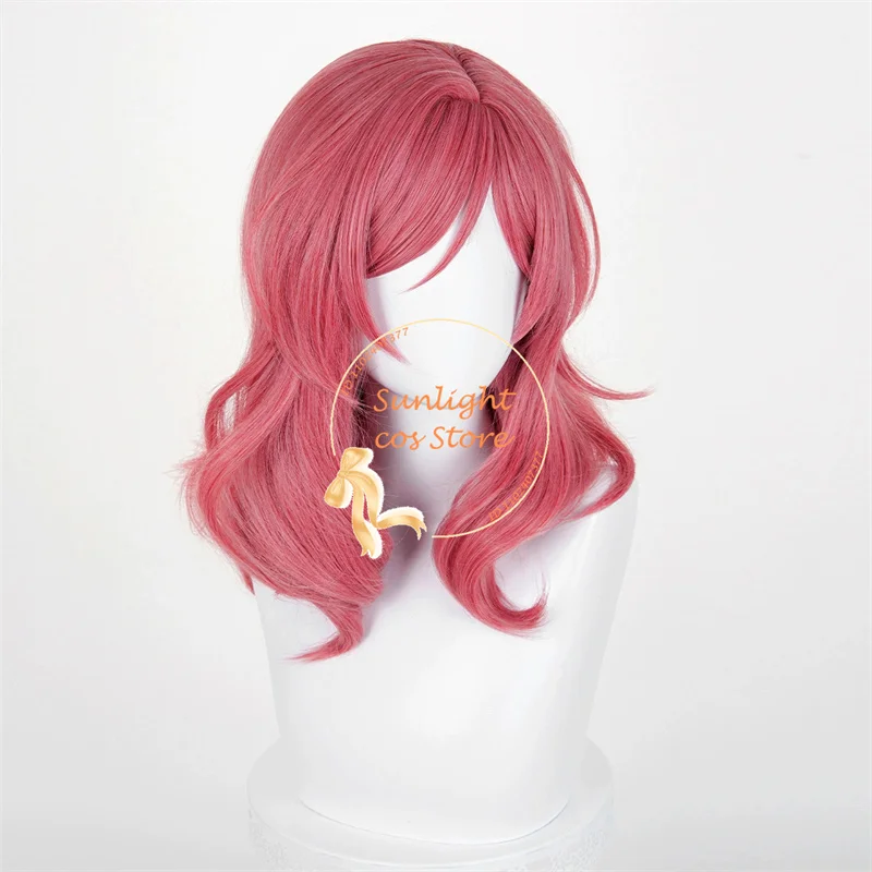 Maki Nishikino Cosplay Wig 48cm Rose Red Wigs Heat Resistant Synthetic Hair For Women Halloween Cosplay Anime Wig