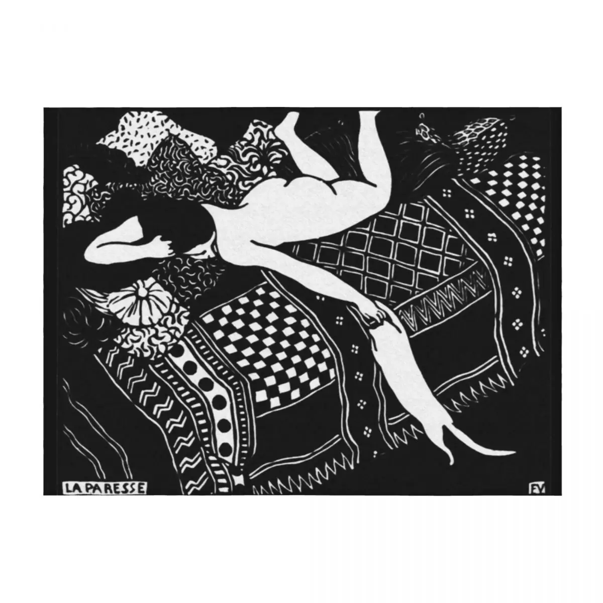 

Felix Vallotton - La Paresse Classic ,Woman And Cat Throw Blanket Weighted Summer Beddings Softest blankets and throws Blankets