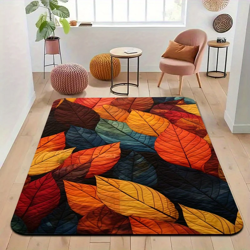 1pc Large Bohemian Mat Compatible for Platforms - Non-Slip Machine Washable Indoor/Outdoor Suitable for Farmhouse,, Living Roo