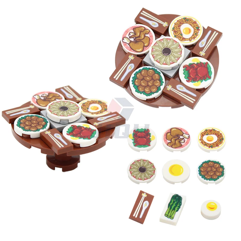 

Детали для сборки плитки Friends Mini Food, совместимые с моделями лапши Jiaozi 98138pb088 14769pb210