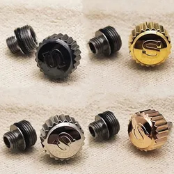 Accessori per orologi corona per orologio in acciaio da 7mm per Retrofit maniglia per orologio meccanico subacqueo S corona nera/argento/oro/oro rosa