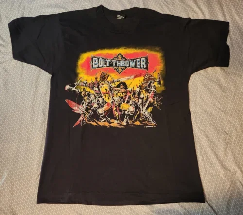 Camiseta Vintage Bolt Thrower 1991 Warmaster L Morbid Angel Deiciddee, Death autophals