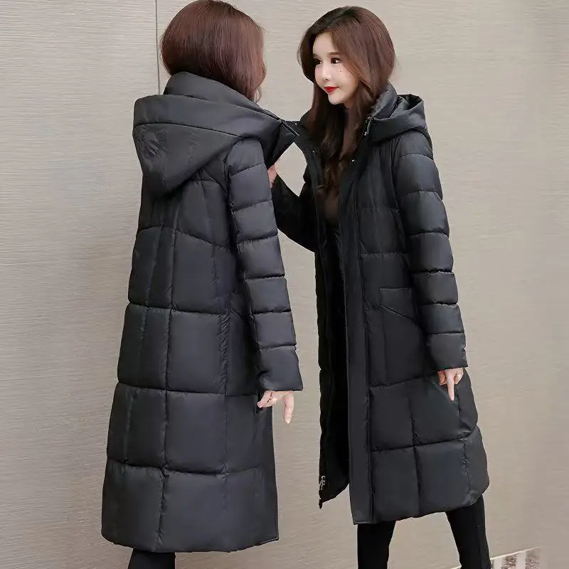Women Jacket Coats Long Parkas 2025 Winter Female Down Cotton Hooded Overcoat Thick Warm Jackets Windproof Casual Student Coat