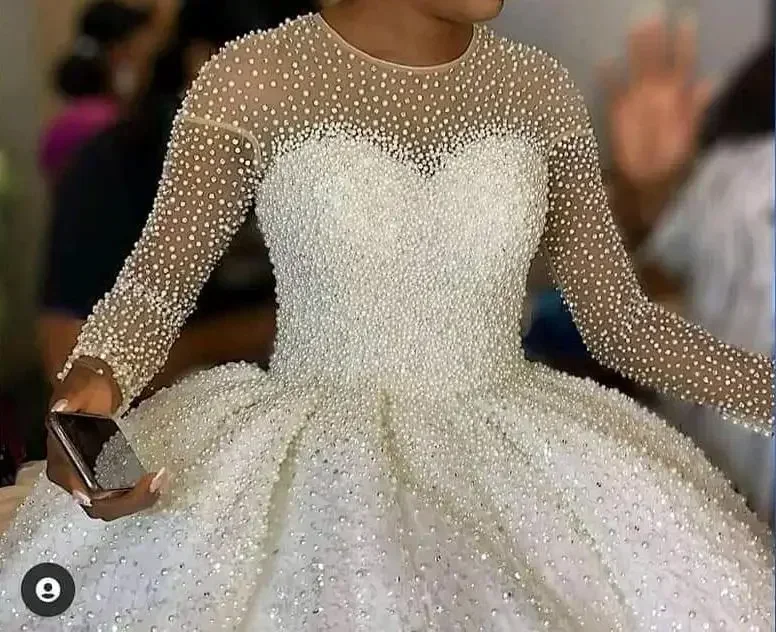 Customized New Fashion High Quality Custom Party Girl All Bead Customize Made Bride Bridal Wedding Dresses
