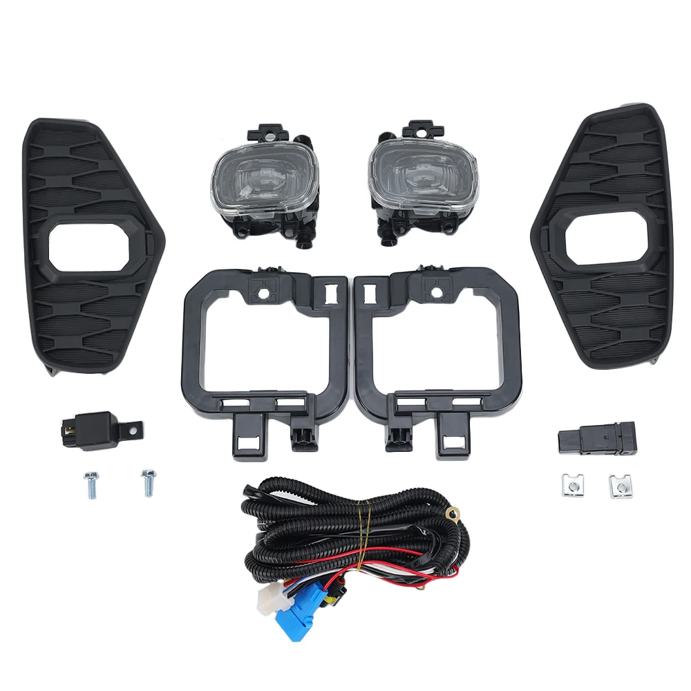 Fog Light Assembly Set With Bracket Bezel Harness Fit for Nissan NP300 2021‑2022 Front Fog Lamp Complete Kit Car Accessories