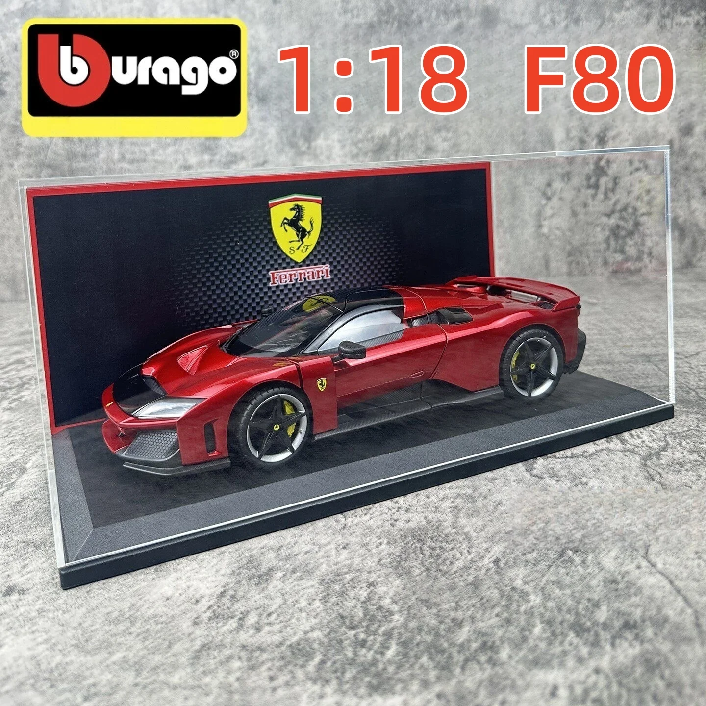 

Модель спортивного автомобиля Bburago 1:18 Ferrari F80, имитационная модель из сплава, украшение, подарок на день рождения, игрушка