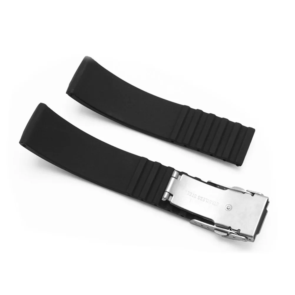 

2Pcs Waterproof Silicone Watch Band 18Mm Black Foldable Replacement Strap Breathable Comfort Fit for All Watches Unisex