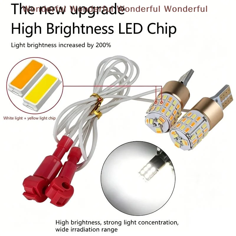 2Pcs LED T15 Parklight Dual Contact for Nmax 155 Delivering Bright White and Ice Blue Shades for Enhanced Safety