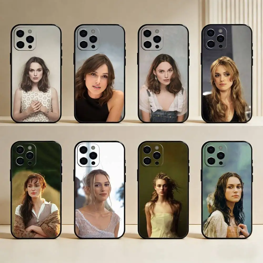 

Actor K-Keira K-Knightley Phone Case For iPhone17,16,15,14,13,12 Plus,Max Soft Silicone Black Cover