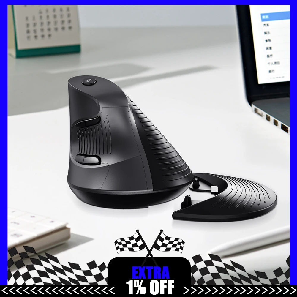 DeLUX M618 Office Mouse Protophase 500hz High Performance 1000mAh Wireless Mouse Mute Vertical Comfort 3200DPI For Pc Accessorie
