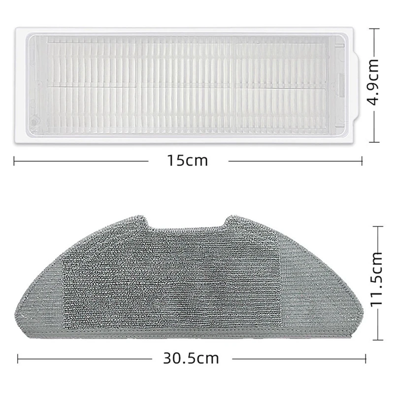 ABGR-pour Xiaomi Mi Robot aspirateur vadrouille 2 Lite/Mi Robot aspirateur vadrouille 2 Pro/MJSTL/MJST1SHW pièces brosse latérale principale filtre Hepa