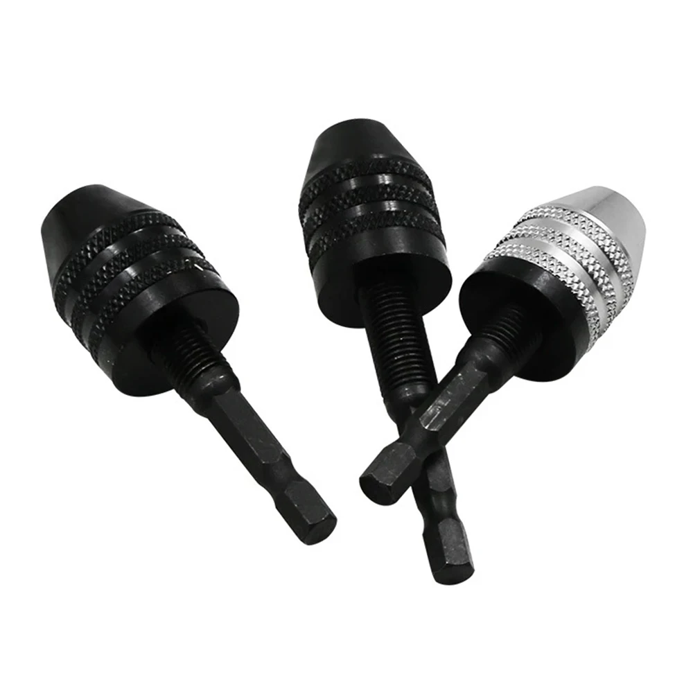 Drill Chuck Keyless Shaft Chuck Clamp 0.3-8mm Mini Drill Chuck Adapter 1/4\'\' Hex 2.35/3mm Round Shank Drill Bit Screwdriver Tool