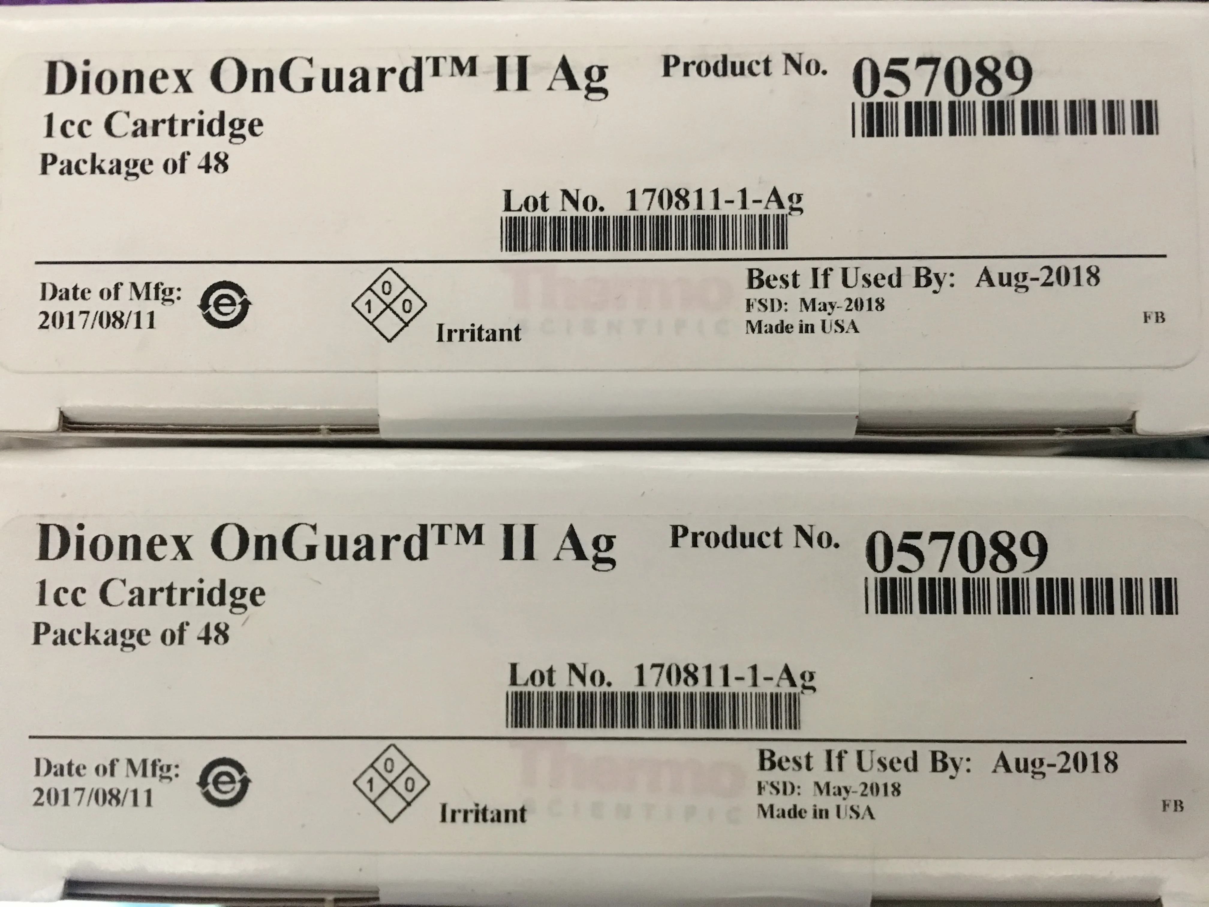 Dionex Solid Phase Extraction Column 057089 Dionex Onguard II Ag 1cc 48 pcs/pk Original