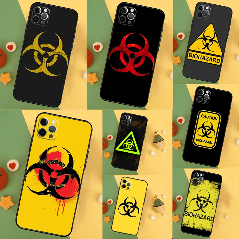 Biohazard Symbol Logo Cover For iPhone 16 15 14 13 12 11 Pro Max Plus Mini 7 8 X XS Max XR Phone Case