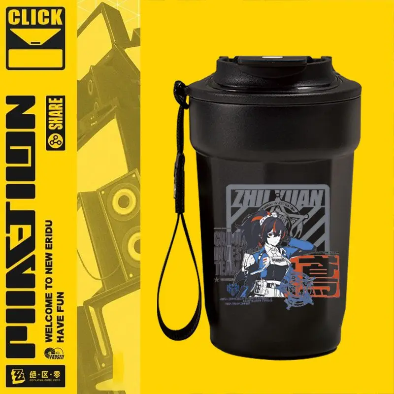 2025 Anime Zenless Zone Zero 게임 Cos Bangboo Zhu Yuan Billy The Kid 유니섹스 단순 휴대용 스테인레스 스틸 보온병 컵 선물