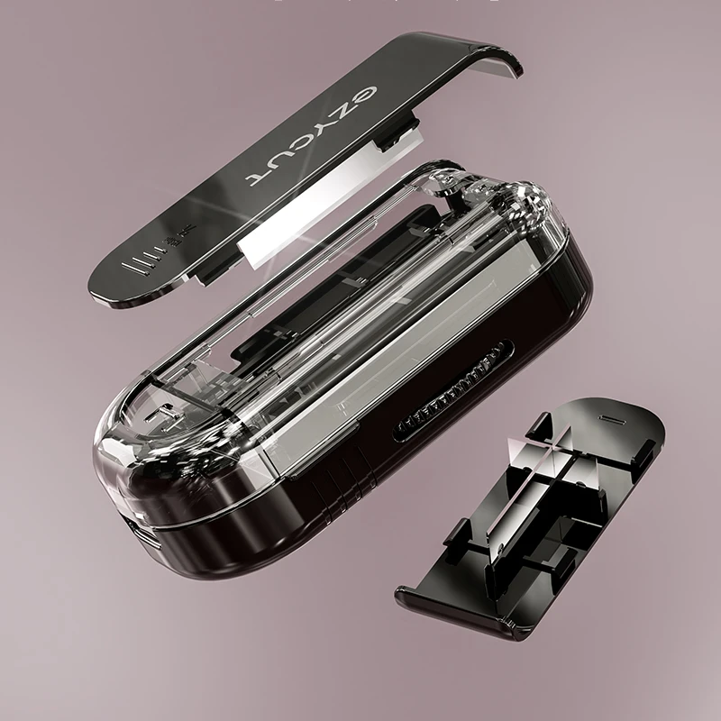 Pemotong Pil Terbaru dengan Sikat & Pisau Pengganti Kotak Pemisah Tablet Obat 2 Dalam 1 Portabel Presisi Dispenser Pil Perawatan Kesehatan