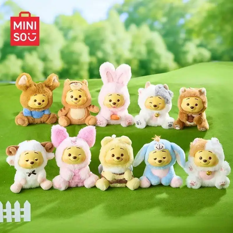 

Новый Miniso Disney Winnie The Pooh Naught Party Виниловая плюшевая кукла Подвеска Слепая коробка Коллекционная игрушка Модная слепая коробка для лица Игрушки