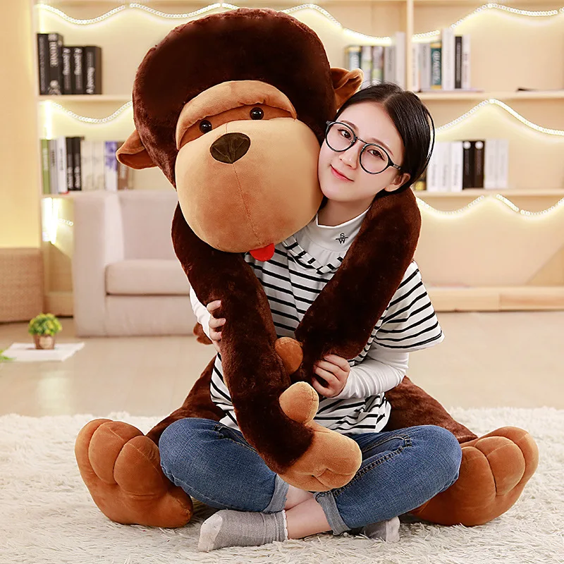 80~110cm Giant Gorilla Stuffed Toy Brown MonKey Zoo Animal Long Arms Huggable Gift