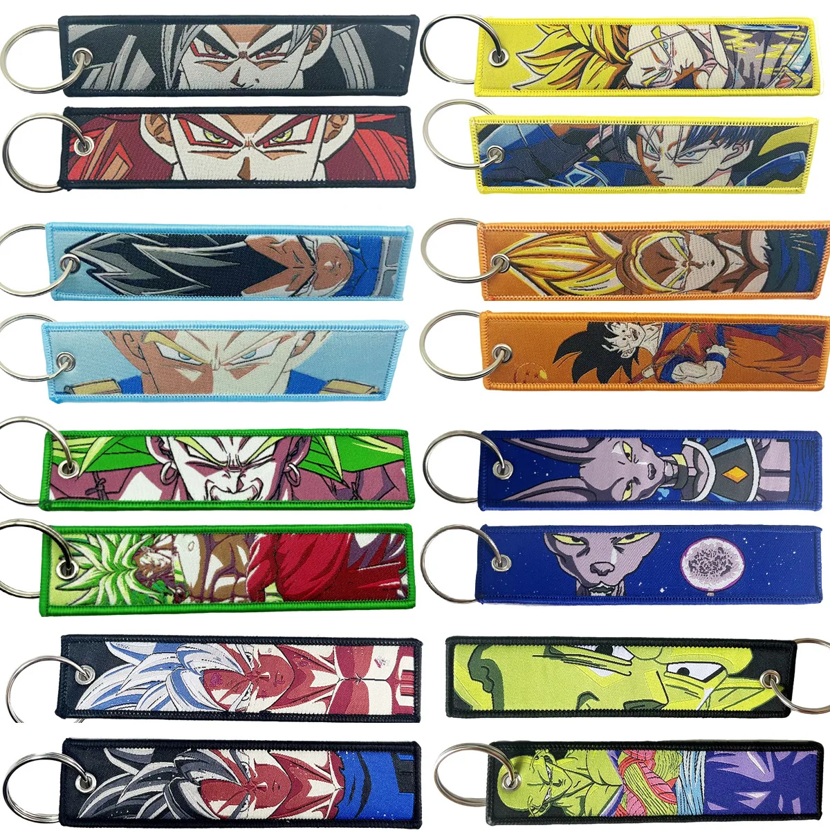 Anime Dragon Ball Z Kakarot Vegeta Embroidery KeyChains Tag Cars Backpack Chaveiro Keychain Keyring Accessories Toy Gift