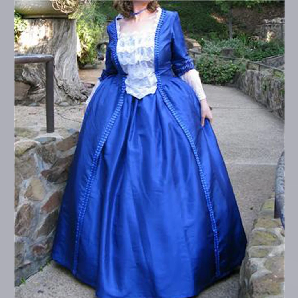 

18th Century Victorian Rococo Blue Dress Women Retro Princess Ball Gown Retro Theater Reenactment Dress Custom Made
