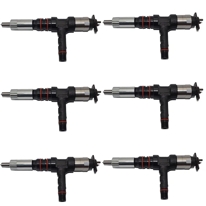 

6 шт. инжектор Common Rail 095000-6140 6261-11-3200 для двигателя Komatsu SAA6D140E-5 PC800LC-8 экскаватор HD325-7R погрузчик грузовик