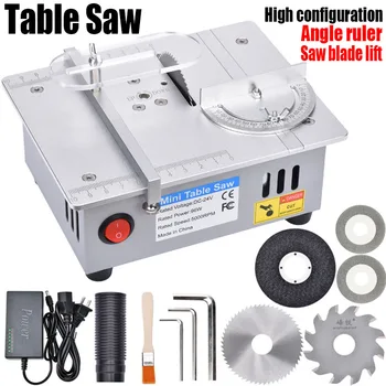 Mini sierra de mesa eléctrica para carpintería, sierra de Banco pequeña hecha a mano, modelo de Hobby DIY, herramienta de corte de manualidades, Motor 775, 96W, 63mm, hoja HSS