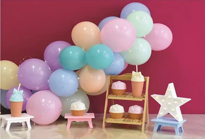 Photography Background Summer Sweet Ice Cream Shop Princess Girl Birthday Party Cake Smash Decor Photo Backdrop Studio