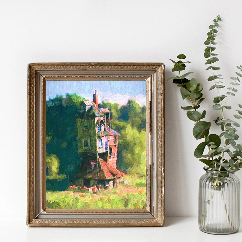 Harry Potter Weasley House Art Prints Classic Movie Posters Watercolor The Burrow Canvas Oil Painting Kids Room Wall Decor