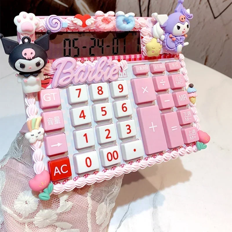 Miniso Sanrio Hello Kitty Student Voice Calculator My Melody Cute Girl Heart Office Electronic Calculator Portable For Kids Gift