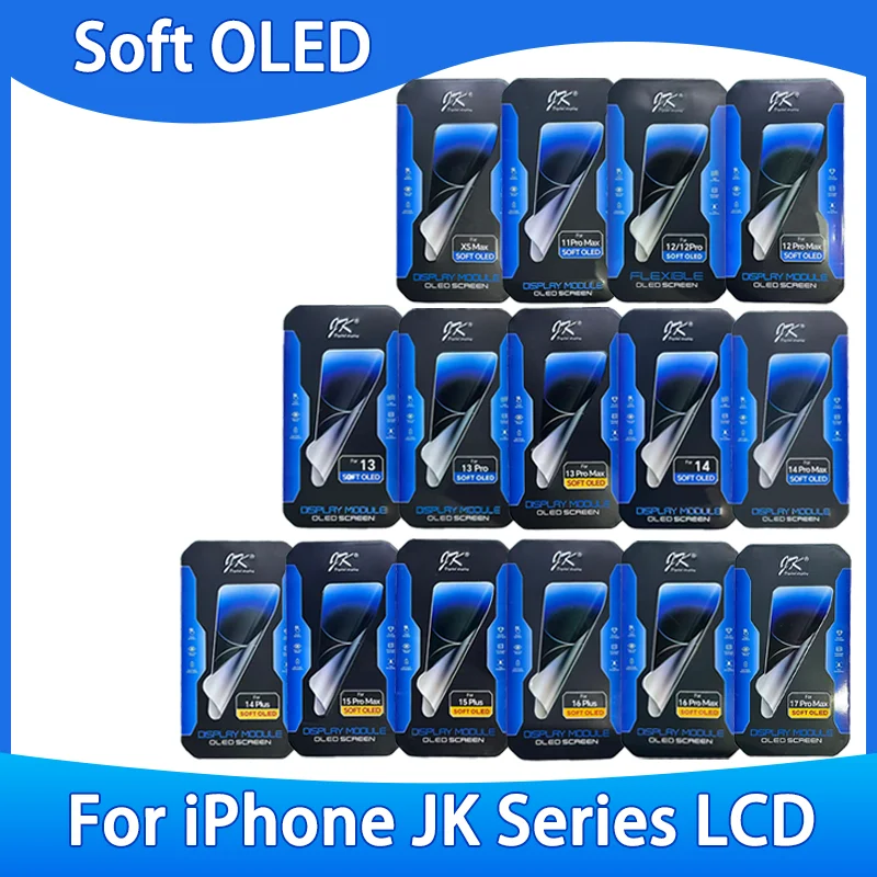 JK Series Soft OLED Pantalla Replacement For iPhone XS 11 12 13 14 15 16 17 Plus Pro Max LCD Touch Screen Digitizer Assembly