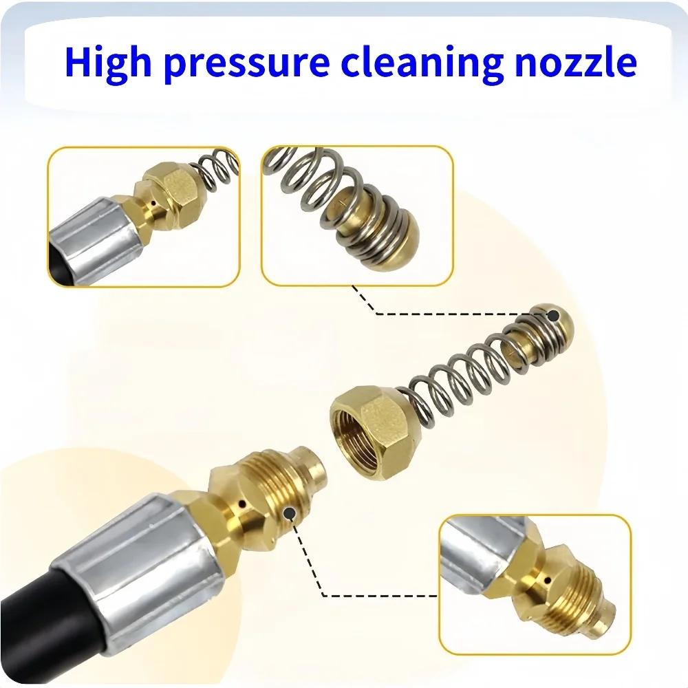 High Pressure Cleaning Machine Hose Sewer Drainage Cleaning Hose Car Washer Hose Pressure Washer Nozzle,For KARCHER K2~K7/HD/HDS