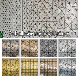 Europese stijl metalen mozaïek muursticker zelfklevende wandtegel backsplash woonkamer tv achtergrond muur decor mozaïek stok