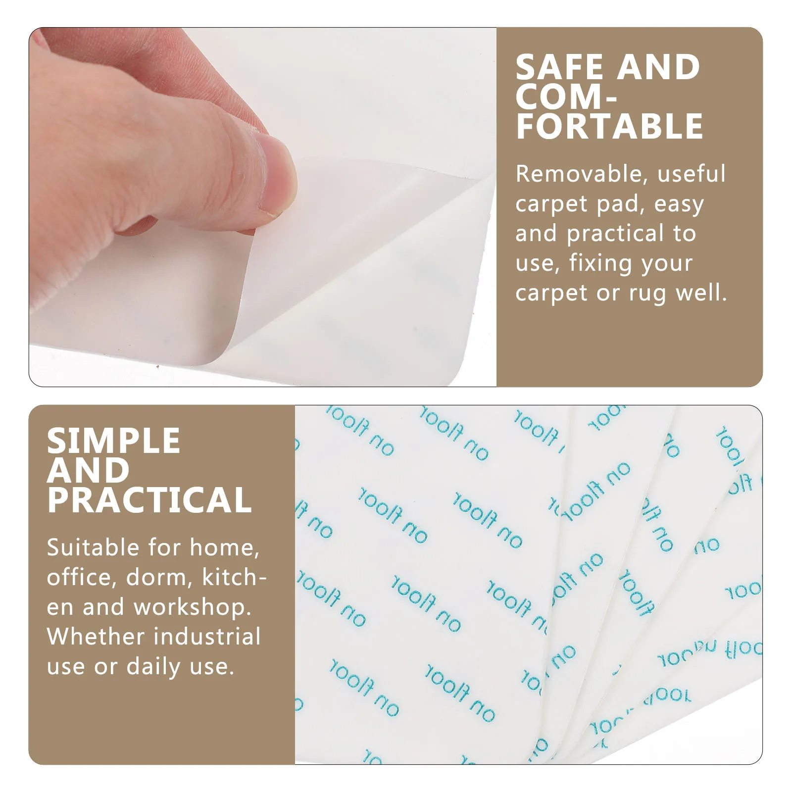 12 قطعة البساط عدم الانزلاق السجاد القابض وسادة القابلة للإزالة المثبت ل بلاط الخشب الصلب الأرضيات منطقة السجاد القابض عدم الانزلاق البساط الوسادة #6