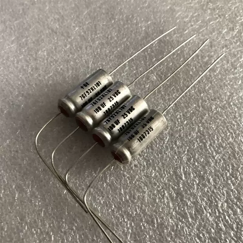 10PCS New American GE Antique Red Head 76F92KL Series 100UF 25V Audio Electrolytic Capacitor