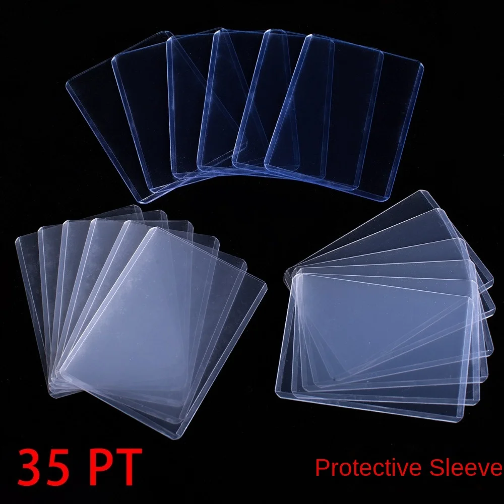 10Pcs Portable 35PT Idol Card Holder Transparent PVC Kpop Card Sleeve with Protective Film Display Case Clear Photocard Holder