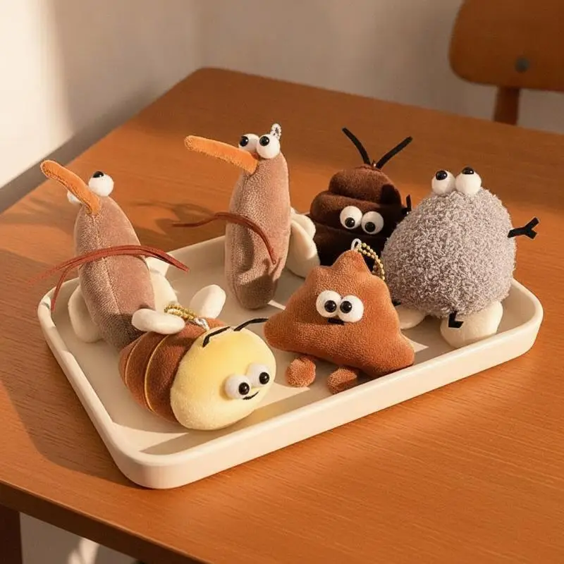 Mosquito Plush Insect Pendant Cockroach Fly Insect Series Keychain Hanging Ornaments Decoration Backpack Charm Birthday Gift