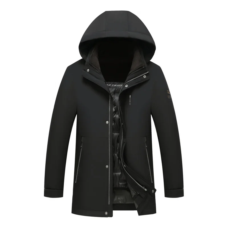 GIOIOMen's Down Jacket，2025Winter New White Duck Down Filled Detachable Inner Liner Simple Down Cotton Jacket Coat