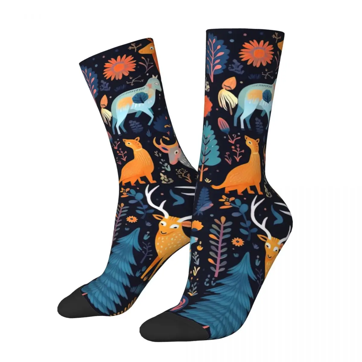 

Close-Up Of A Group Of Animals In The Forest Socks for Women Men Unisex Funny Happy Socks Novelty Street Style Crazy Sock