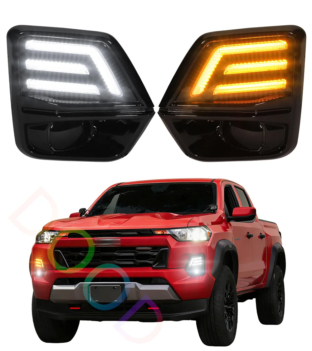 Auto Led Daytime Drl Fog lights lamps fit for 2023-2026 chevy Colorado WT LT Trail Boss Z71 front bumper fog light accessories