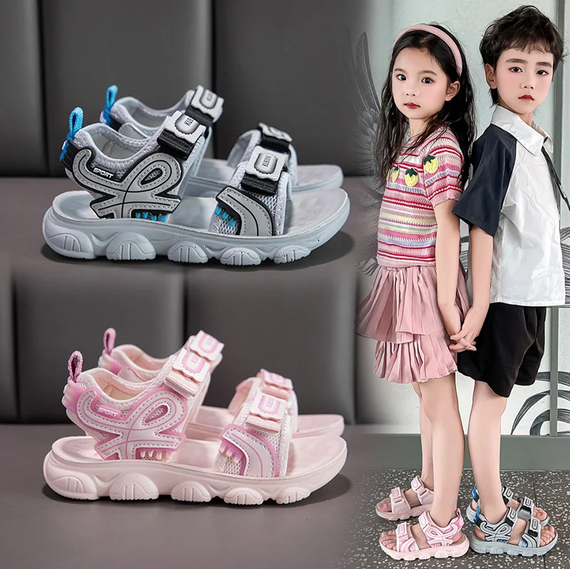 

2026 Summer Girls New Flat Sandals Children Shoes Cartoon Princess Shoes Teenage Sports Beach Shoes Gifts Boys Shoes