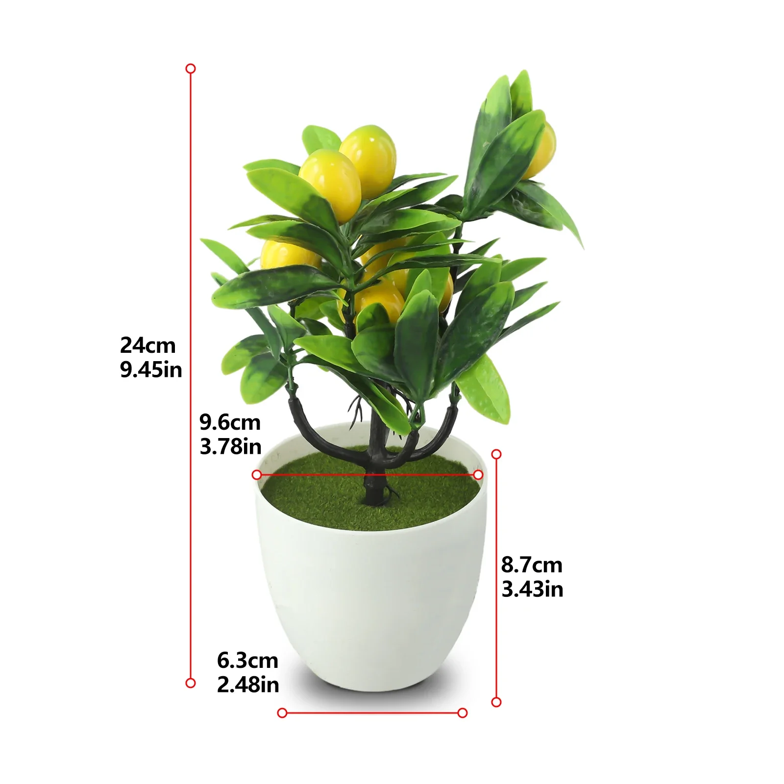 

False Plant Artificial LemonTree Beautiful Gifts Plastic Diameter 18cm Does Not Fade Green Nvironmentally Friendly