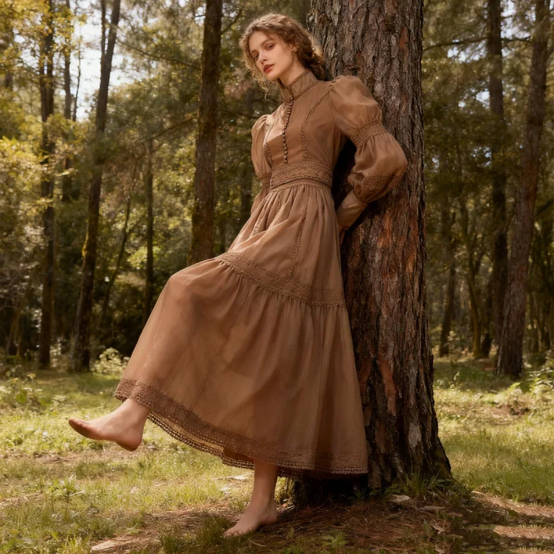 n Sweet Holiday New Sle Long Lace Trim Slim Fit Evening Dr Nine Colors High Waist Gown for Mid-aged Women