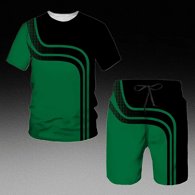 

Новый мужской костюм, модный комплект из 2 предметов, мужские уличные короткие рубашки, шорты, брюки, повседневная удобная одежда большого размера, тренировочный комплект для бега