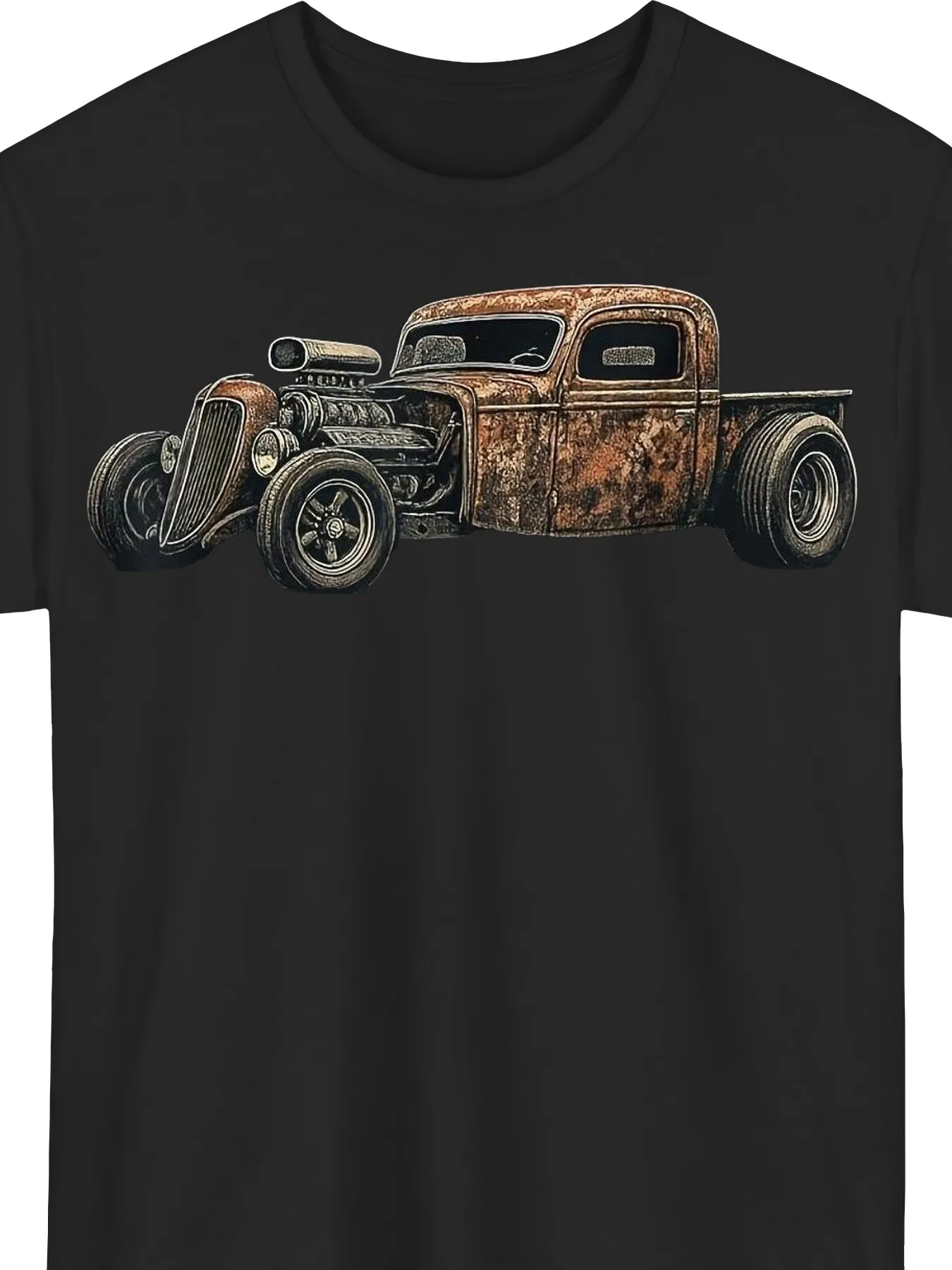 Vintage Rat Rod Rust Bucket Hot Rod Car Graphic T-Shirt 100% Cotton O-Neck Short Sleeve Summer Casual Mens T-shirt Streetwear