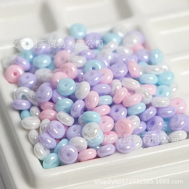 6mm Super Premium Pearlescent Cream Glass Abacus Beads Wheel Beads Safety Buckle Handmade DIY Jewelry Material