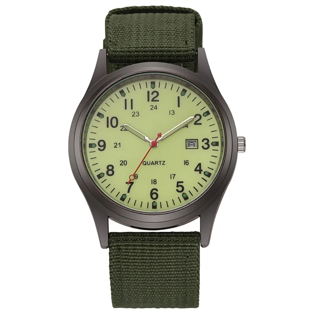 Canvas Band Canvas Men's Watch Calendar Quartz Movement Casual Fashion Watch Date Display Simple Design Nylon Band Watch For Men