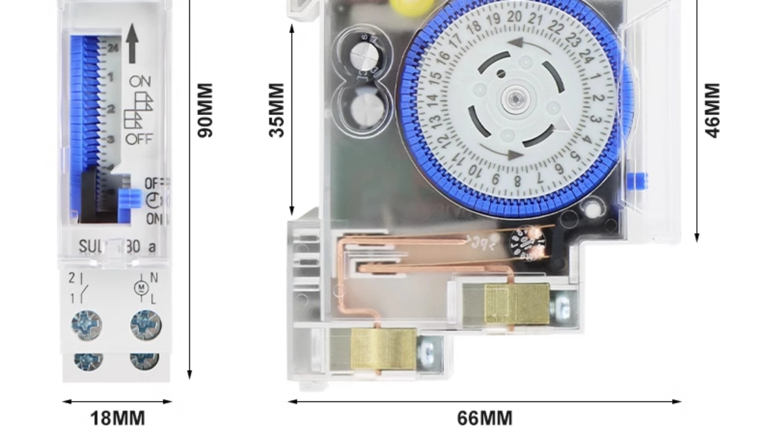 24-Hour mechanical timer with battery DC 12V 24V DC time switch SUL180a